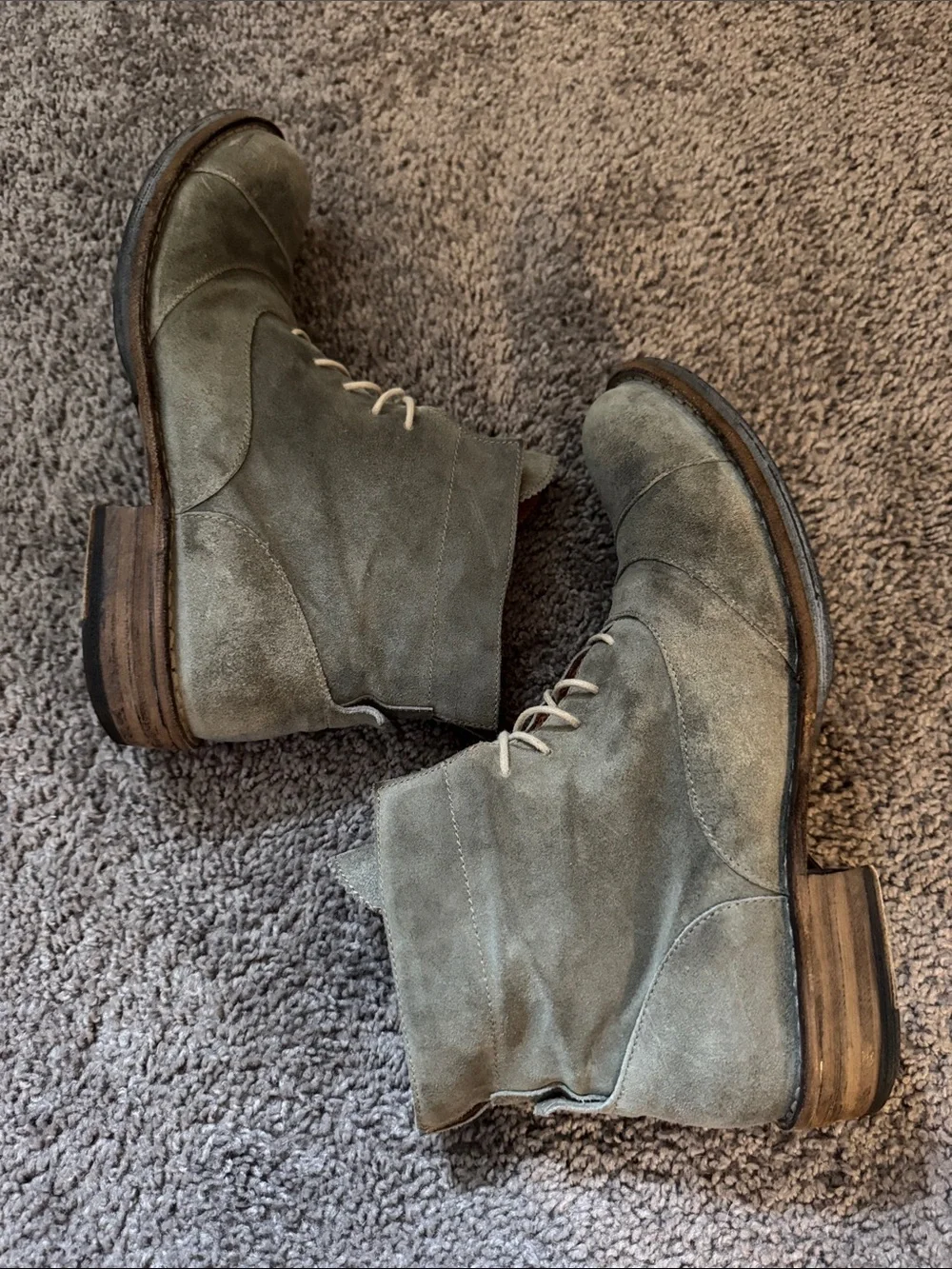 Fiorentini + Baker Gray Suede Chukka Lace-Up Boots